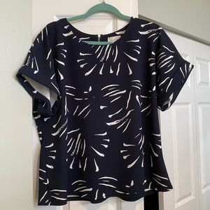 Navy blue short sleeve blouse